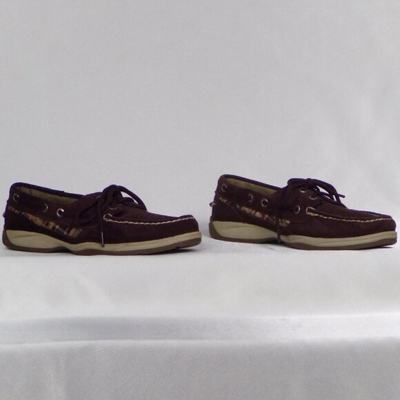 SPERRY TOPSIDER size 7M brown flat-heel loafers leather (suede) uppers - Picture 3 of 12